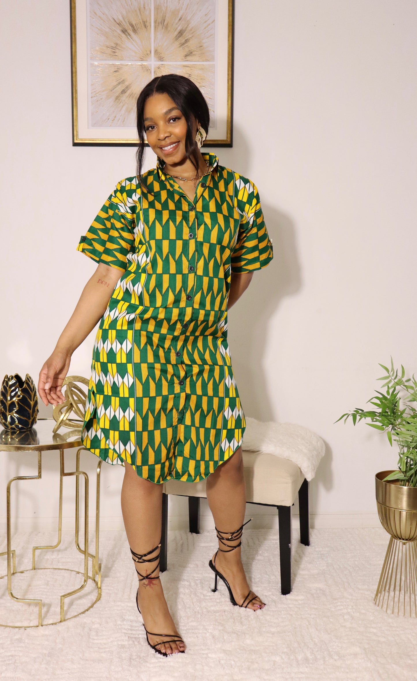 Kente shirt dress