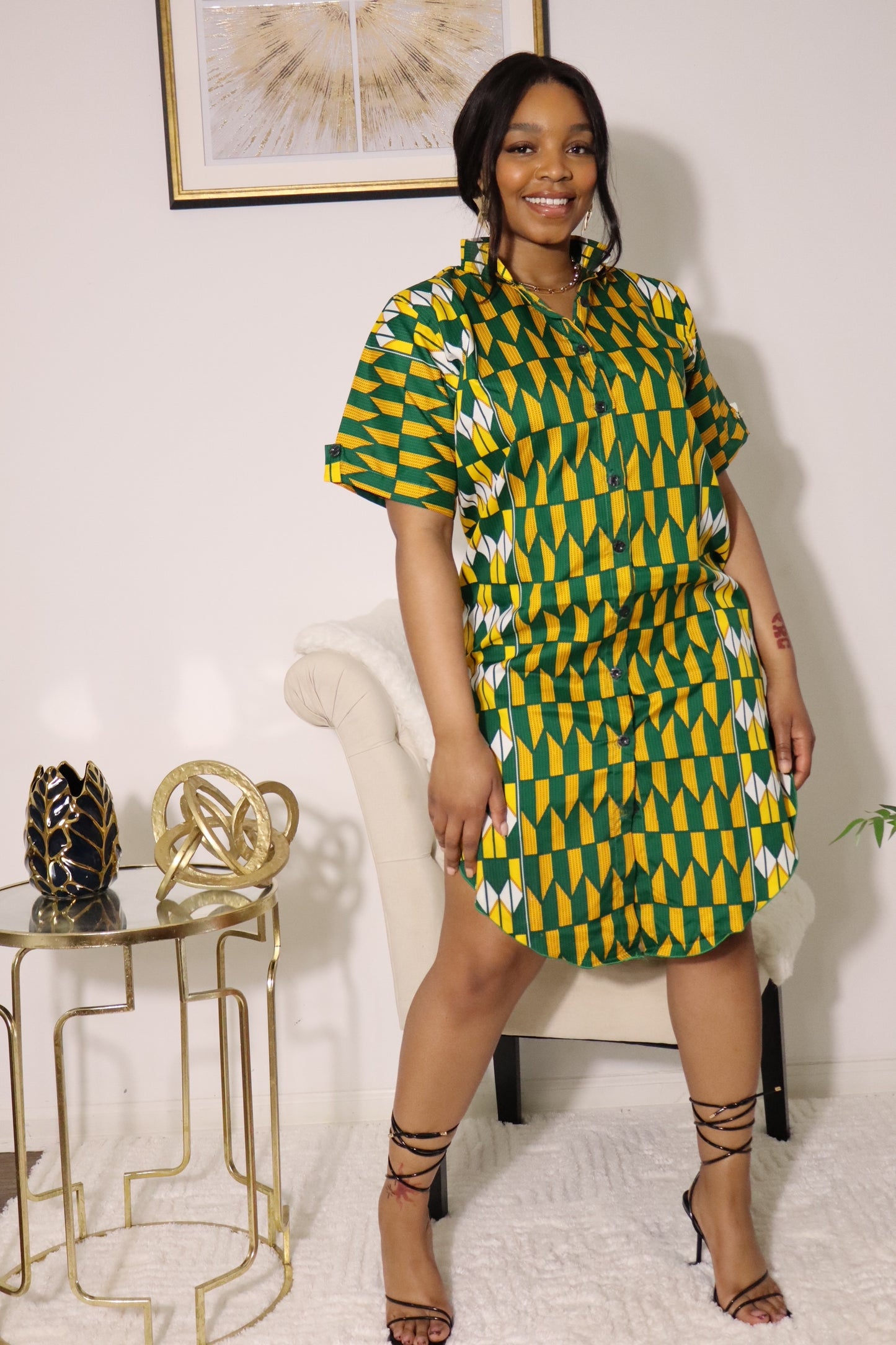 Kente shirt dress