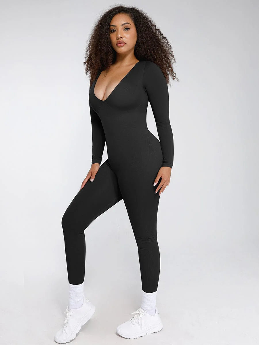 Tummy control V neck Jetset Catsuit